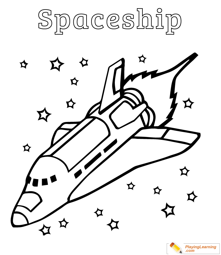 Spaceship coloring pages are a fun way for kids of all ages to develop creativity, focus, motor skills and color recognition. Spaceship Coloring Page 03 Free Spaceship Coloring Page