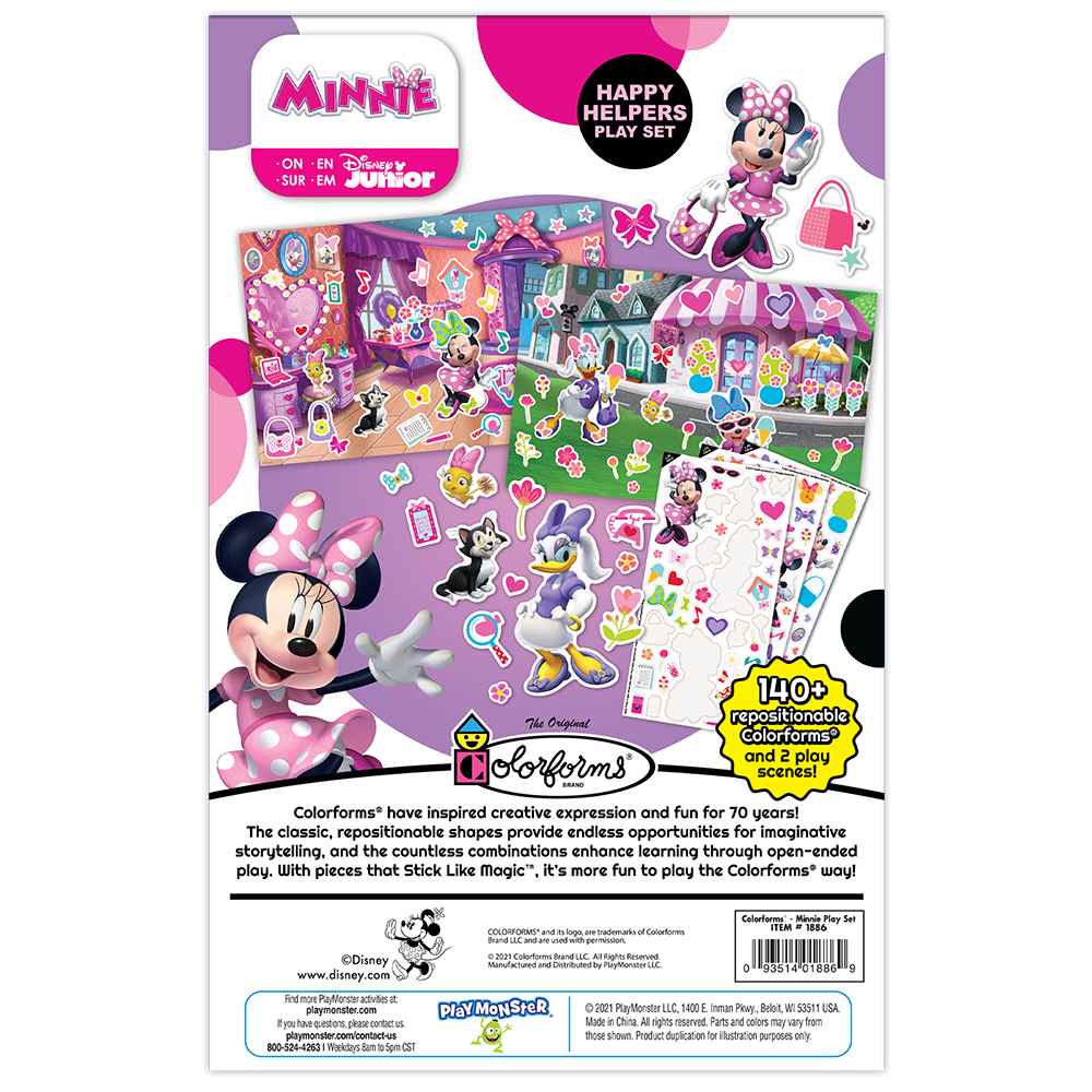 1886 Colorforms Minniemouse Play Set Pkg Back