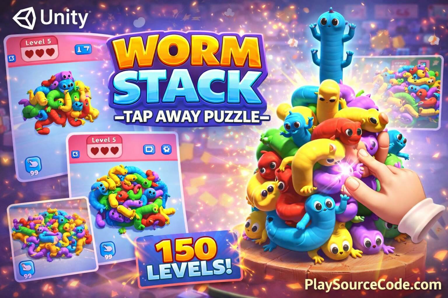 Download Worm Stack Tap Away Puzzle Unity Source Code – 150 Levels Included Download Worm Stack Tap Away Puzzle Unity Source Code – 150 Levels Included