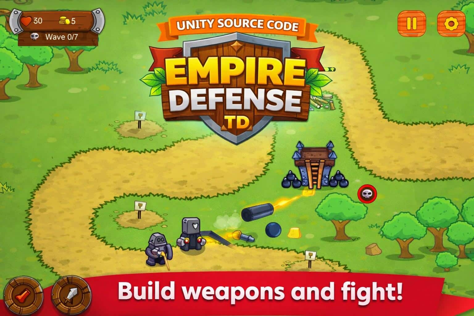 Empire Defense TD Unity Game Source Code Empire Defense TD Unity tower defense game