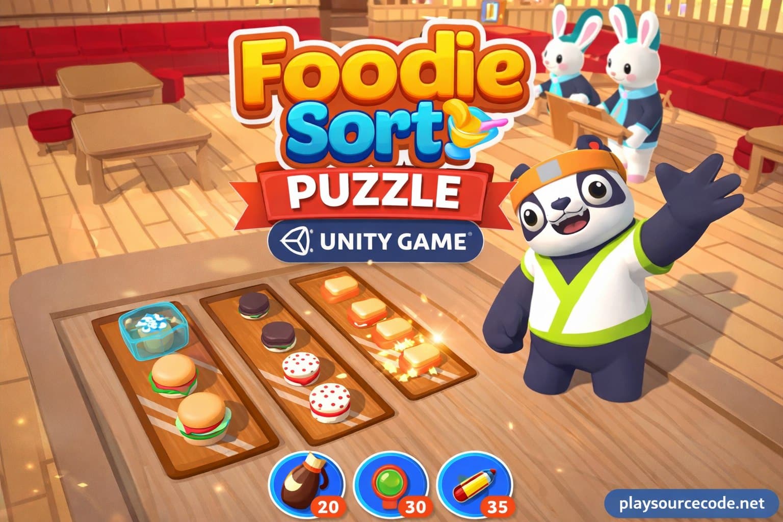 Foodie Sort Unity puzzle game