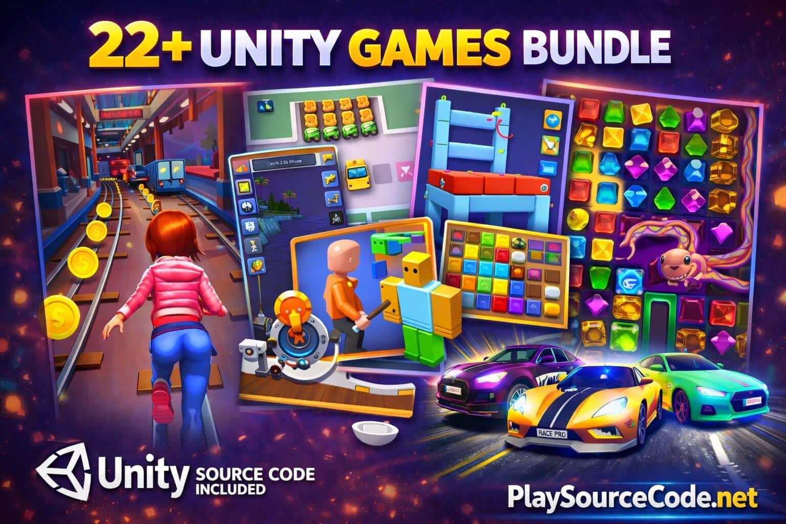 GetUnityCode Mega Bundle Unity game source codes collection screenshot GetUnityCode Mega Bundle 22+ Ready-to-Use Unity Game Project