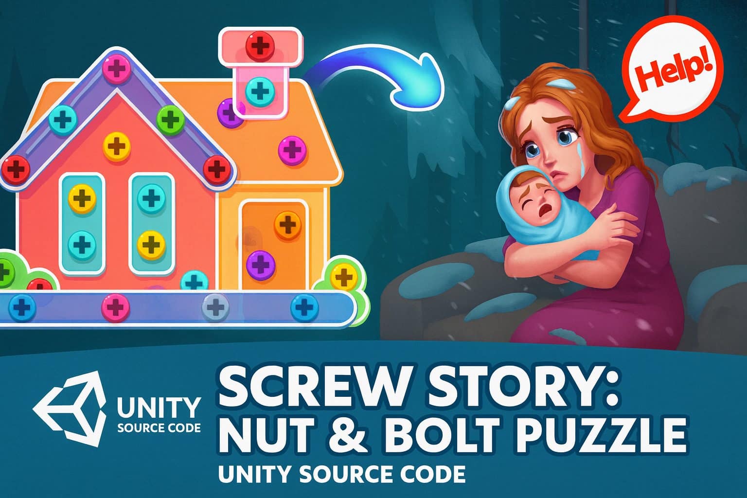 Screw Story: Nut & Bolt Puzzle Unity Source Code | PlaySourceCode.net Screw Story Unity nut and bolt puzzle game