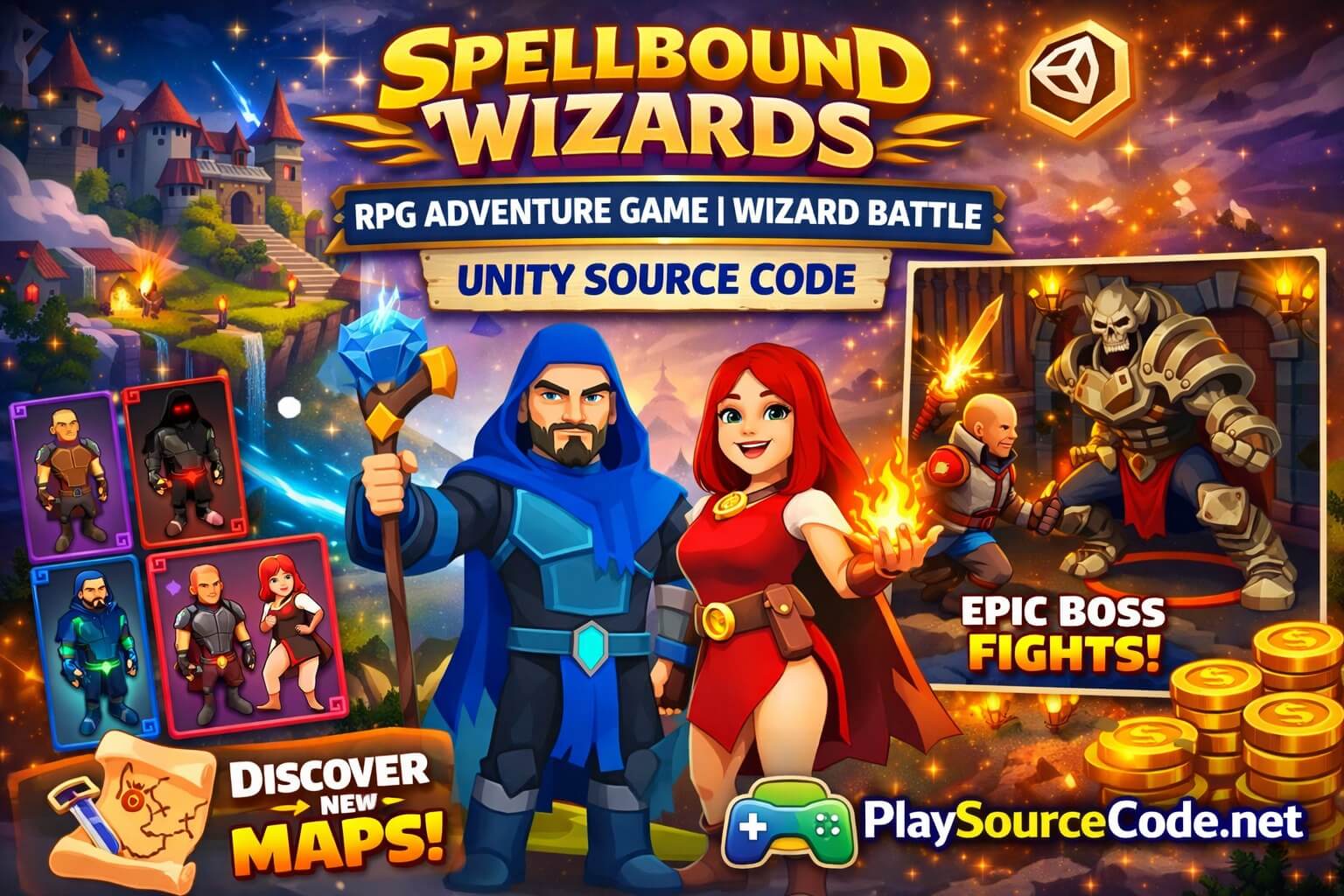 Spellbound Wizards Unity fantasy RPG game