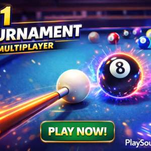 8 Ball Pool Unity Game Gameplay showing multiplayer match and cue control