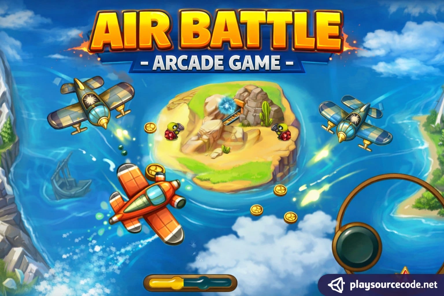 Air Battle Unity airplane shooting game