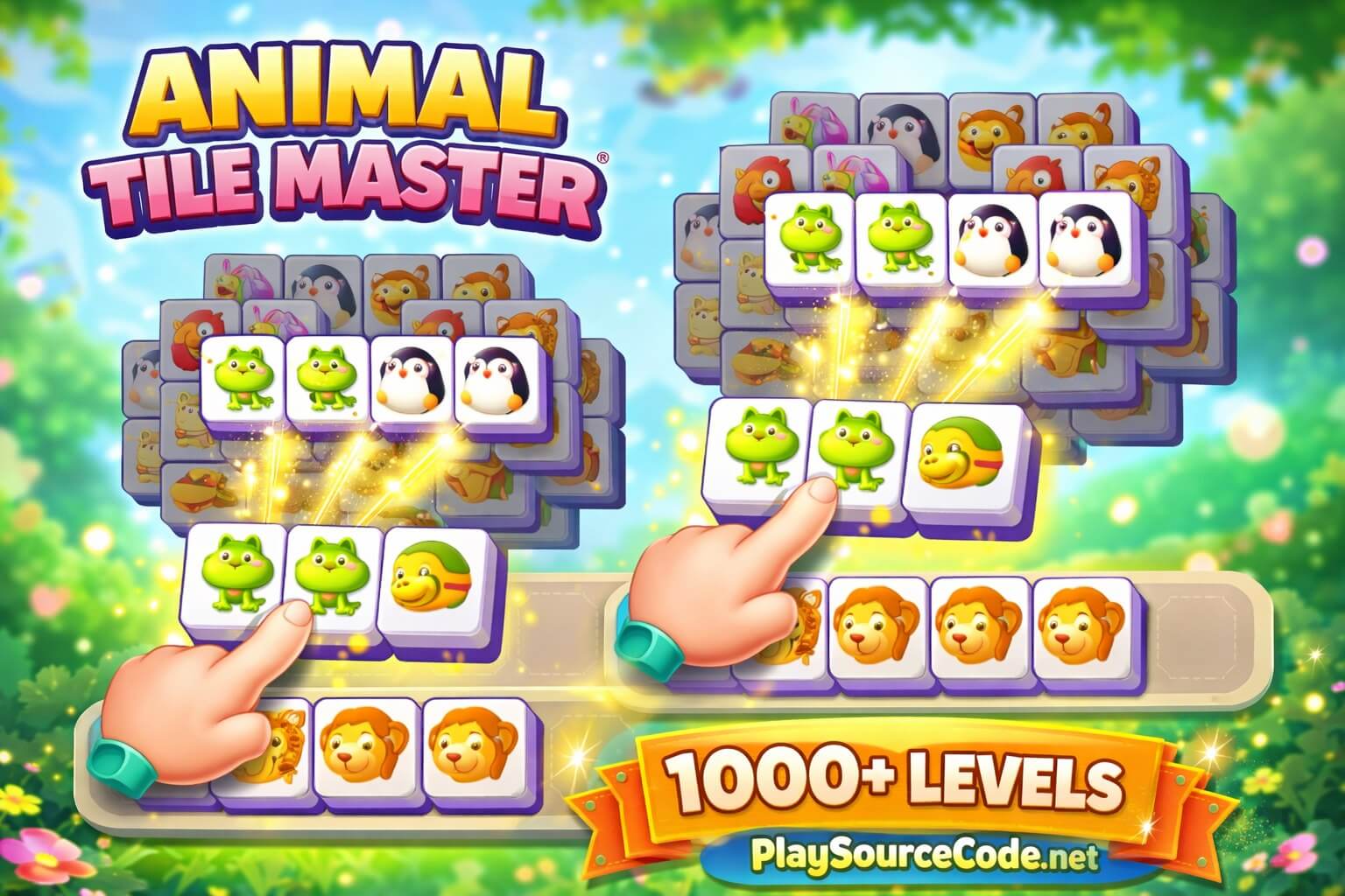 Animal Tile Master 1000 Levels Match Games Unity Source Code | PlaySourceCode.net Animal Tile Master Unity puzzle game with cute animal tile matching gameplay
