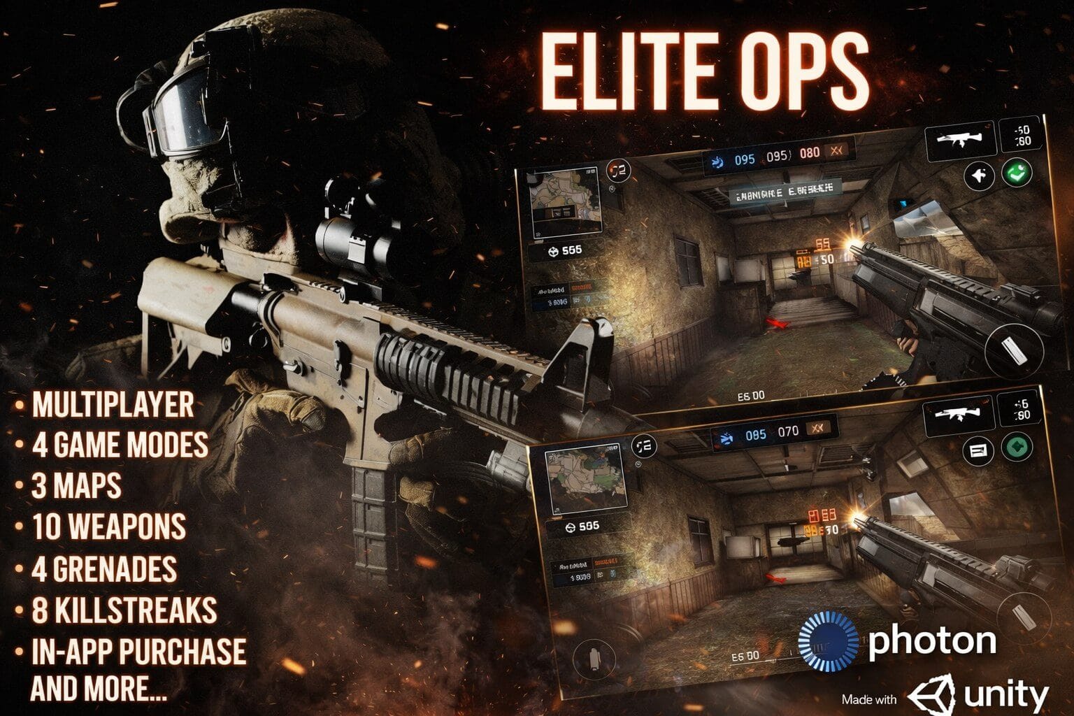 Bullet Core Online FPS Unity Multiplayer Complete Project | PlaySourceCode.net Bullet Core Unity multiplayer FPS game with Photon PlayFab weapons maps and modes