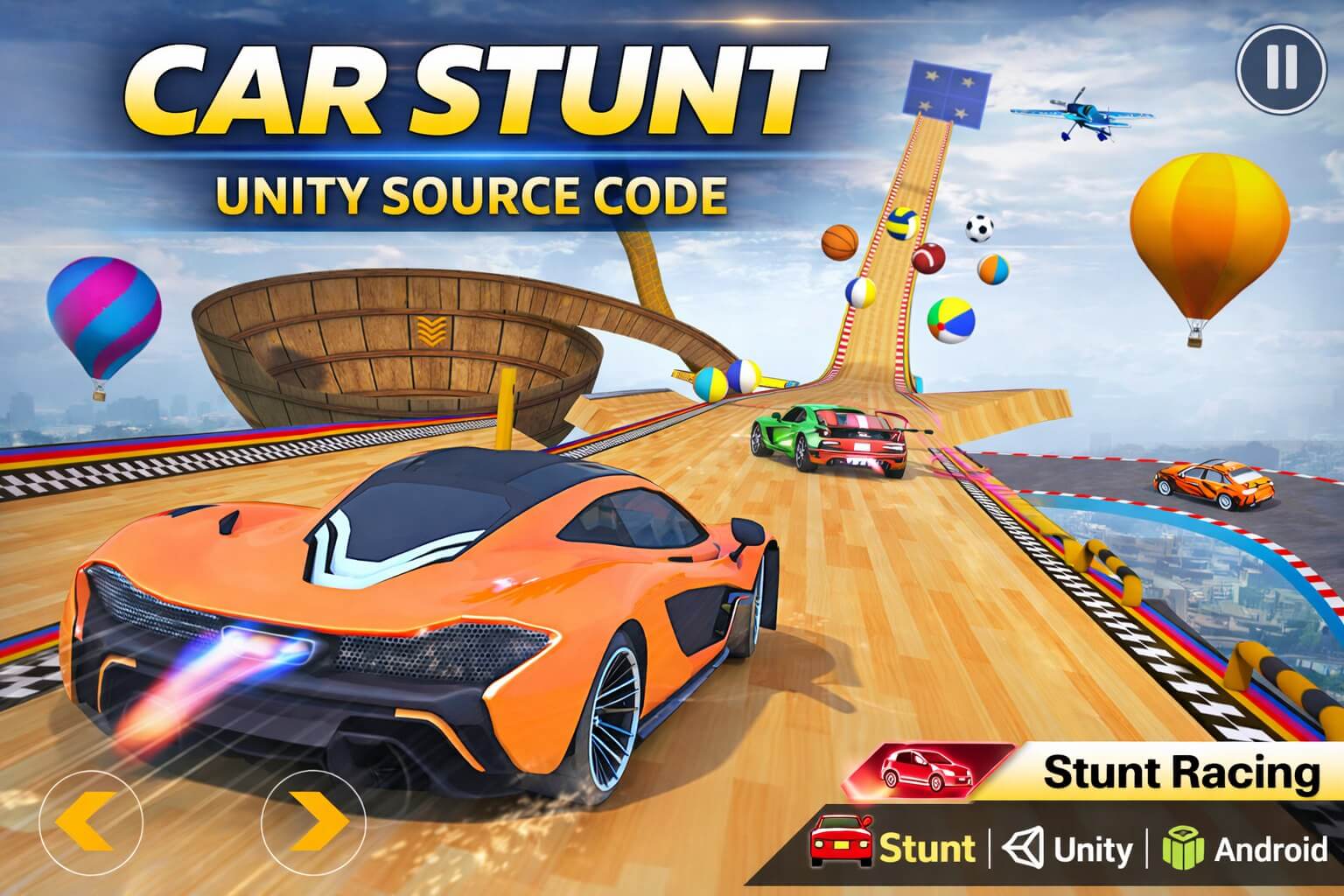 Car Stunt Unity Source Code | PlaySourceCode.net Car Stunt Racing Unity game with 3D stunt driving gameplay