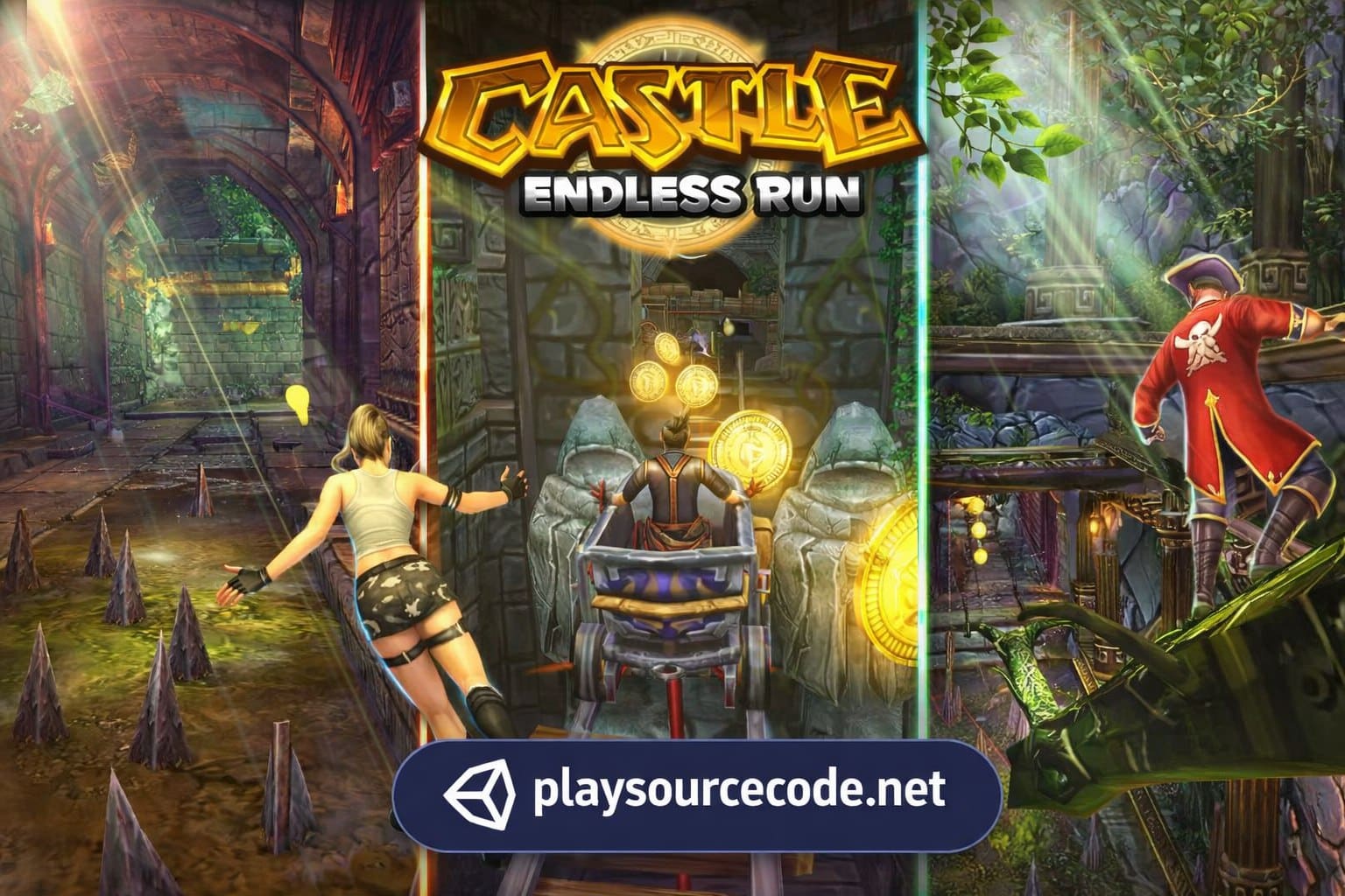 Castle Endless Run Unity Code | PlaySourceCode.net Castle Endless Runner Unity game with princess running