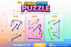 Color Rope Puzzle Unity Game Source Code Rope Color Connect Unity Game Gameplay showing colorful ropes matching