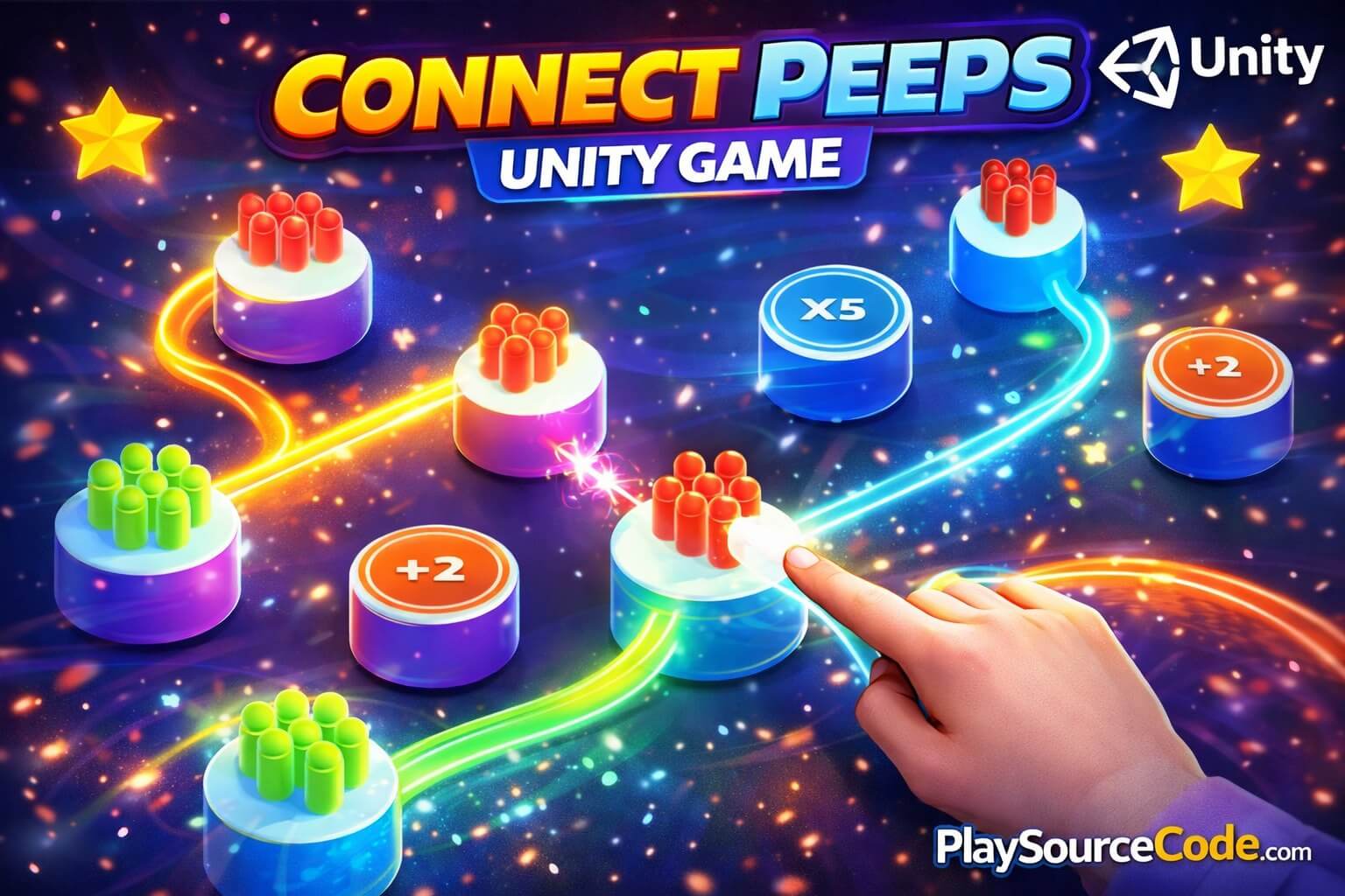 Connect Peeps Unity Project | PlaySourceCode.net Connect Peeps Unity math puzzle game with draw line gameplay and island connections