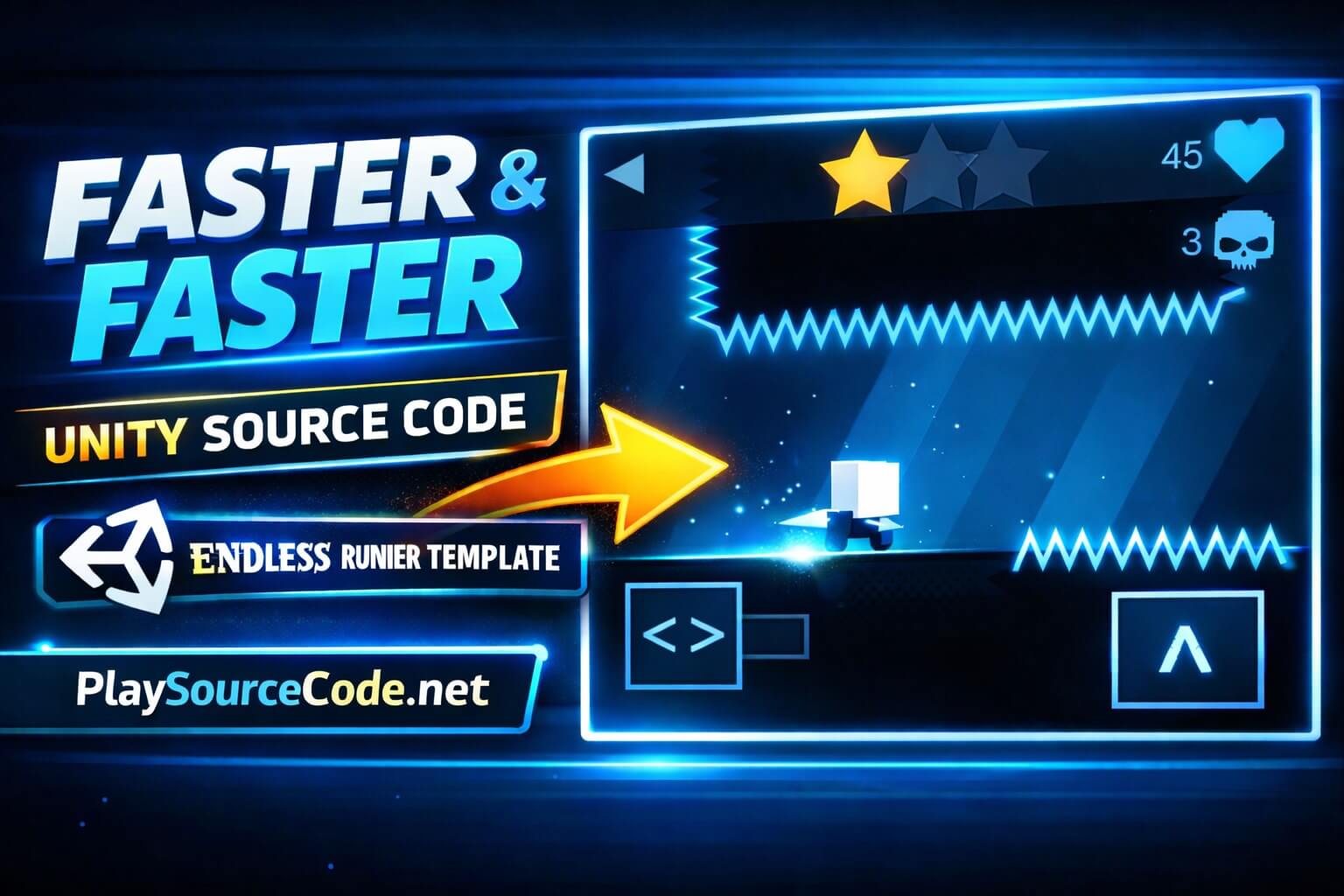 Faster And Faster Unity arcade platformer game with jumping and speed control gameplay
