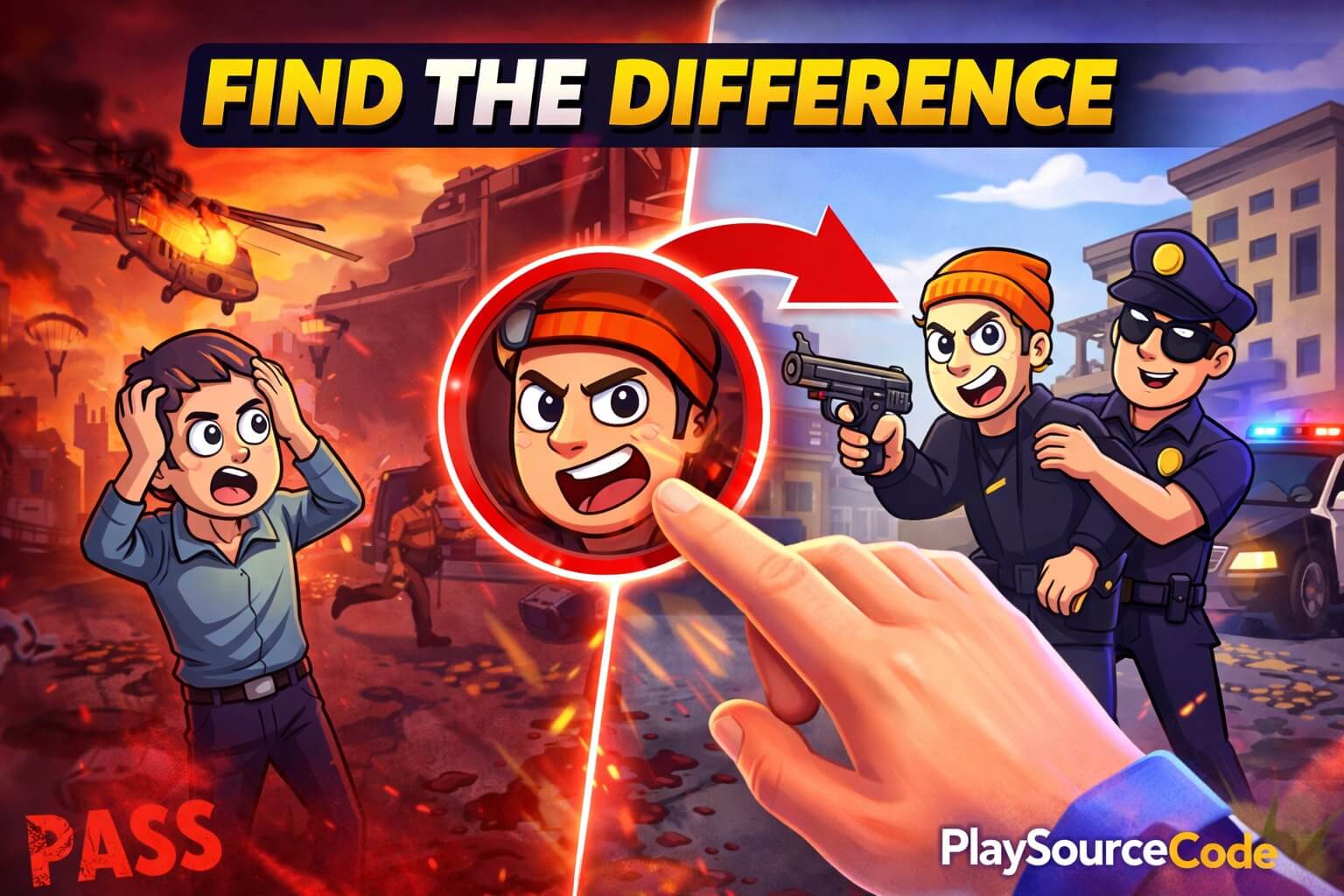 Find The Differences Detective Story Unity Game Gameplay showing side-by-side crime scenes