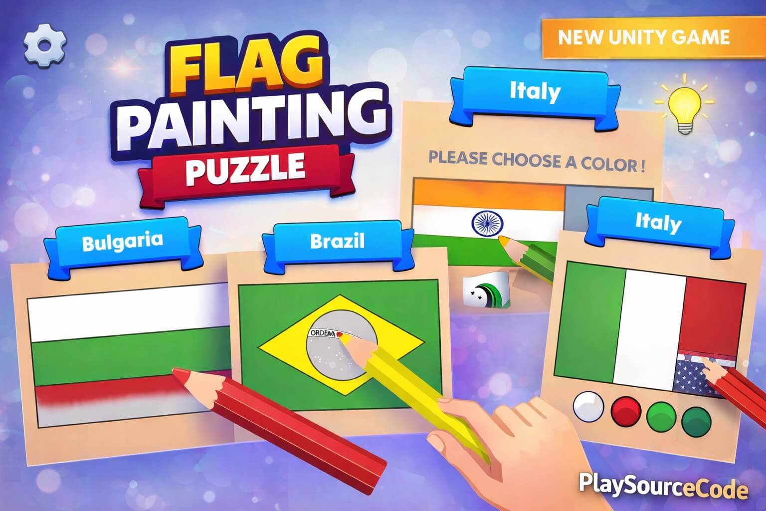 National Flags Drawing Unity Code Gameplay and Color Picker