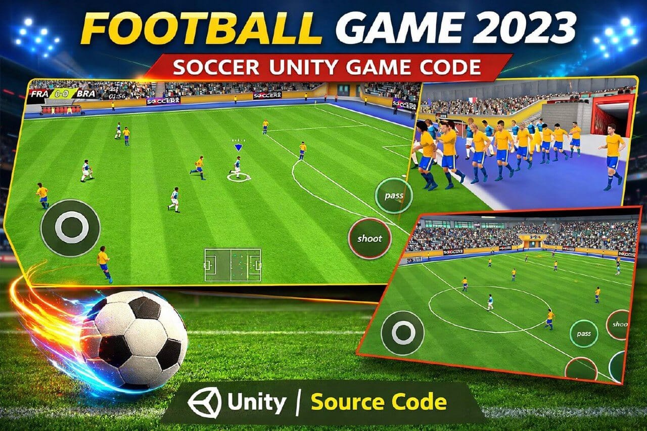 Football Game 2023 Unity game with 3D soccer gameplay