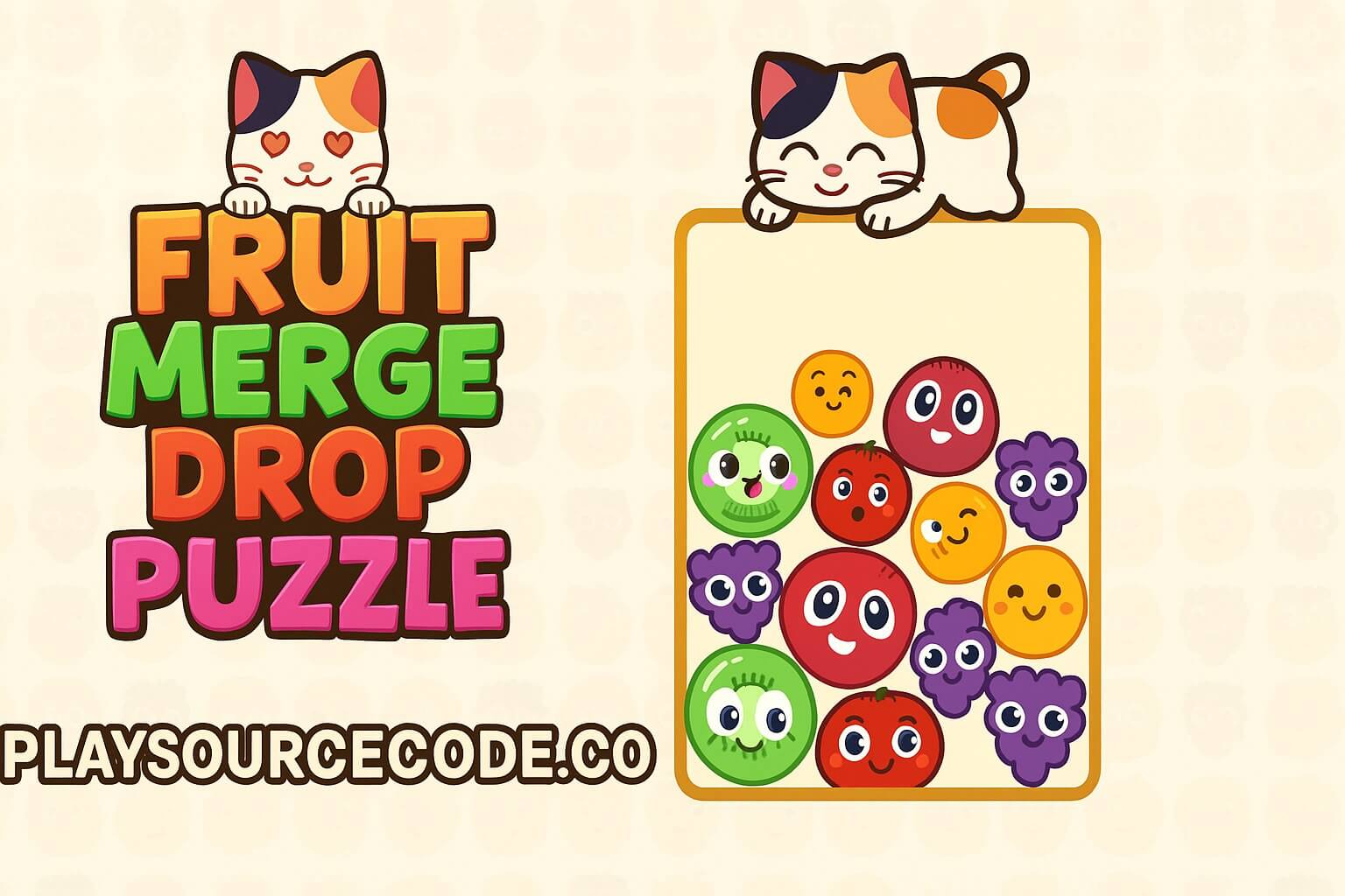 Fruit Merge Drop Puzzle Unity Game Multi-Theme Gameplay Preview