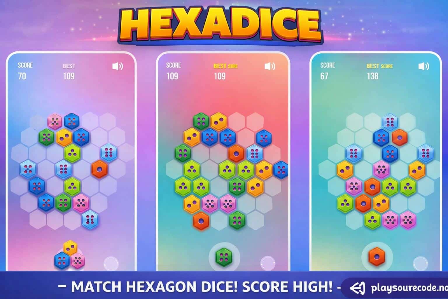 Hexadice Unity hex dice puzzle game