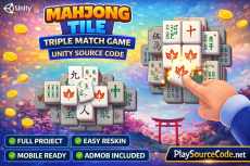 Mahjong Tile Triple Match Game Unity Source Code Mahjong Triple Match Unity game with tile matching gameplay Image Title: