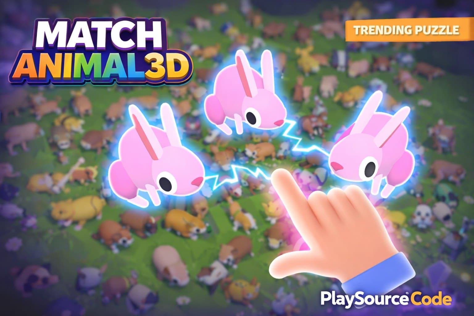 Match Animal 3D Unity Game Gameplay showing 3D tiles and cute animals