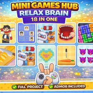 Mini Games Hub Unity game with 18 mini games collection