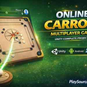 Multiplayer Carrom Unity game with real-time board gameplay