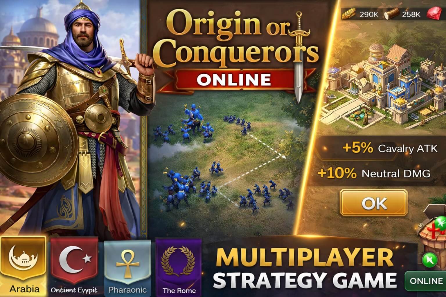 Origin of Conquerors Unity RTS game with multiplayer empire building and real time battles Image Title: