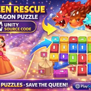 Queen Rescue Unity game with color matching dragon defense gameplay