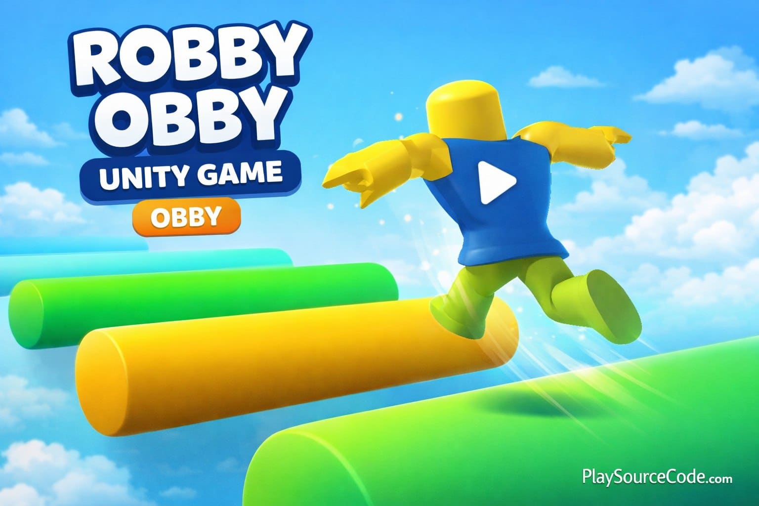 Obby Parkour: Easy Level Unity Project | PlaySourceCode.net Obby Parkour Unity game with colorful platform jumping gameplay