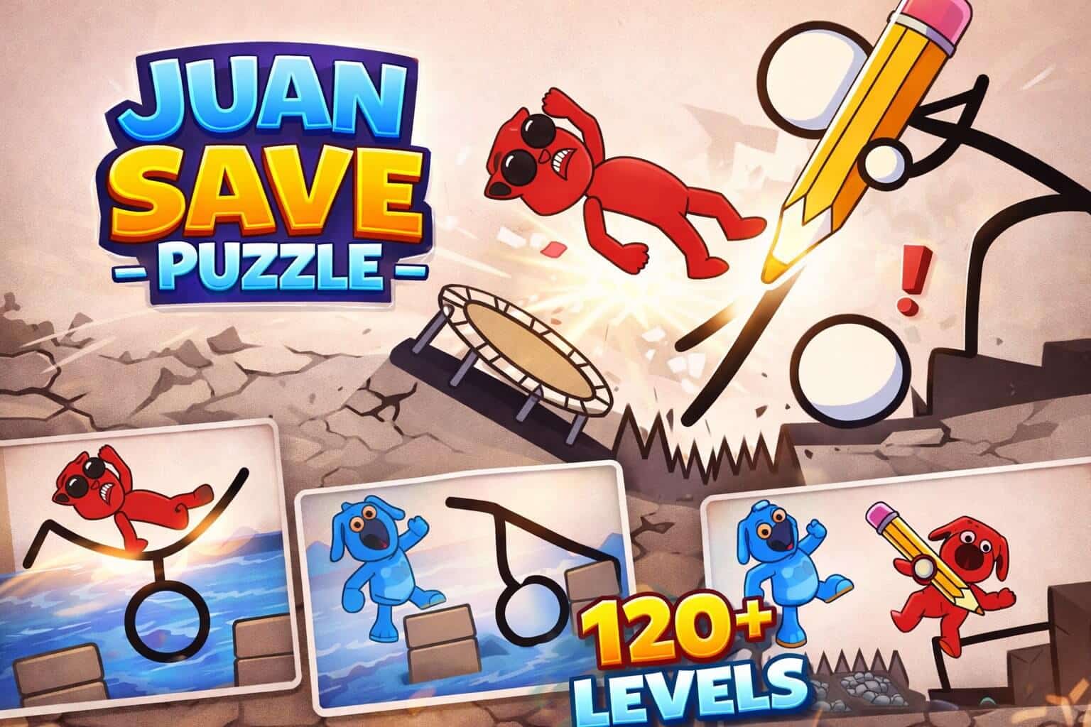 Save Juan Unity game with draw to save cat puzzle gameplay