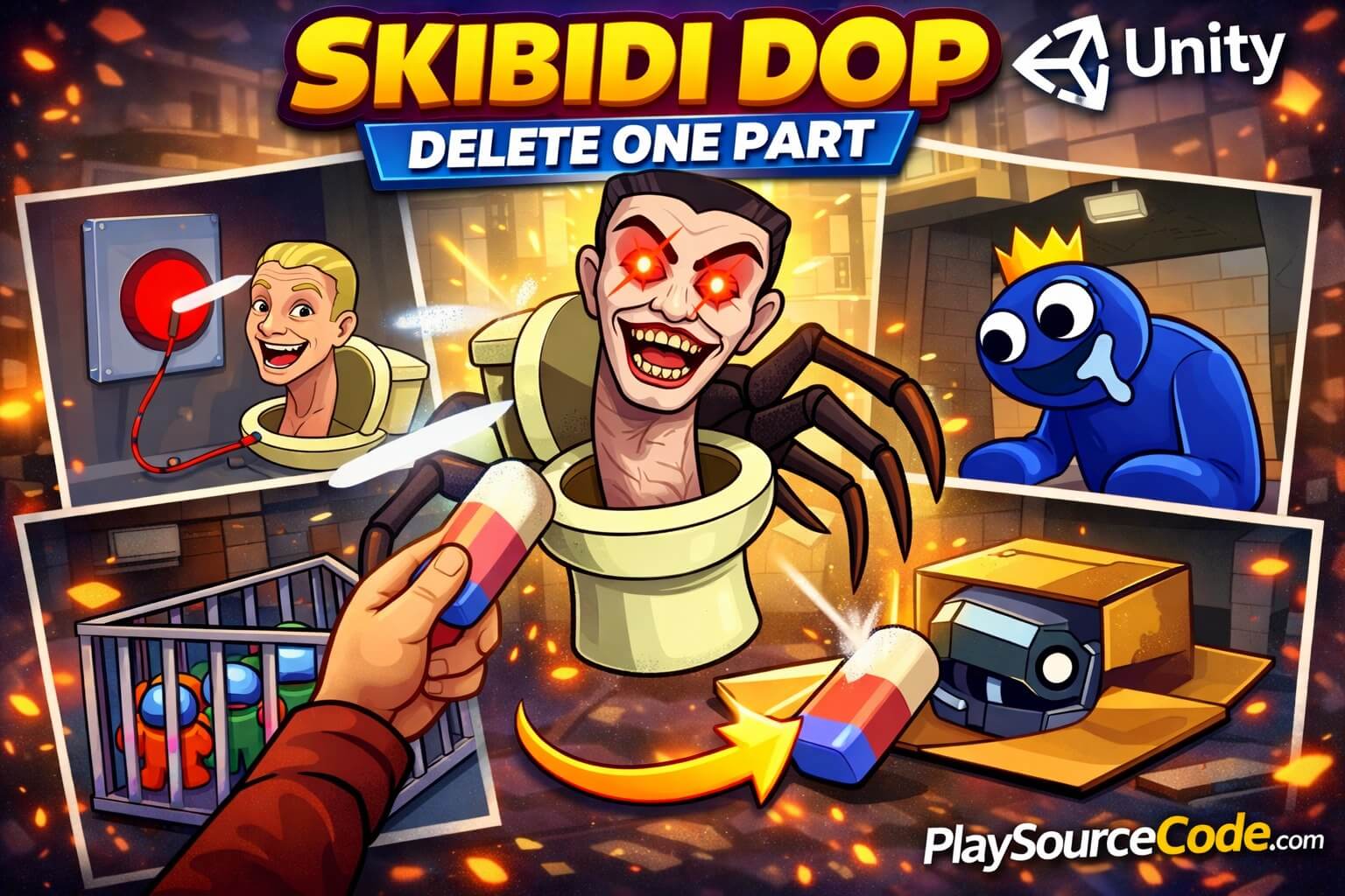 Skibidi DOP Delete One Part Unity Game Gameplay and Erase Mechanics