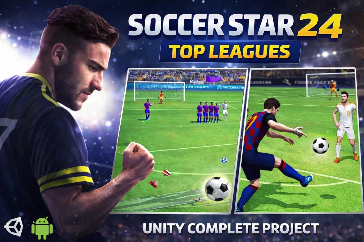 Soccer Star 24 Top Leagues Unity Complete Project | PlaySourceCode.net Soccer Star Unity game with football career and league gameplay