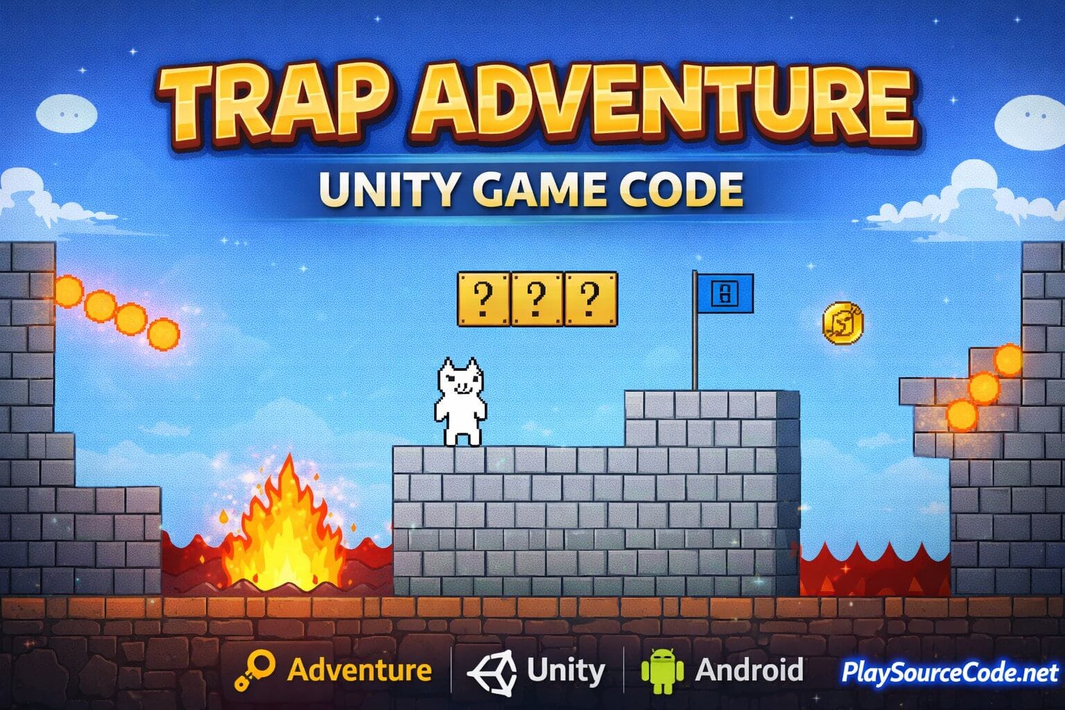 Trap Adventure Unity game with hardcore platformer and deadly traps Image Title: