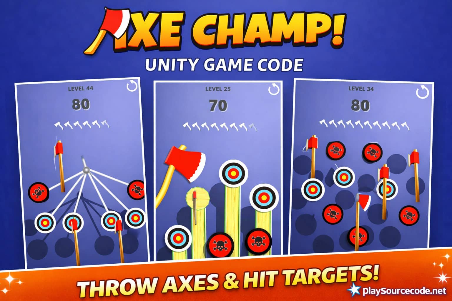 Axe Champ Unity game axe throwing gameplay hitting targets with precision