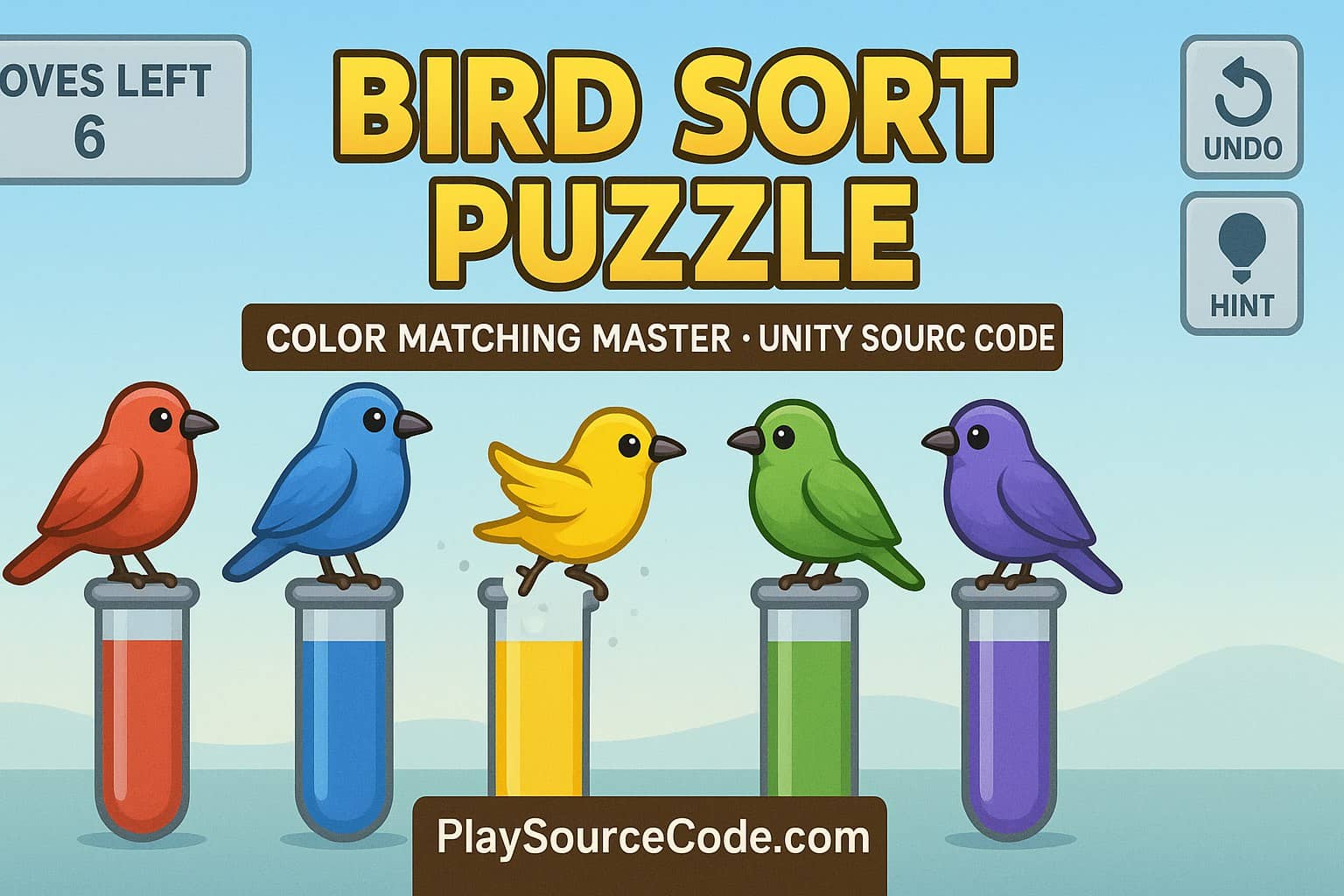 bird sort puzzle unity game colorful birds sorting
