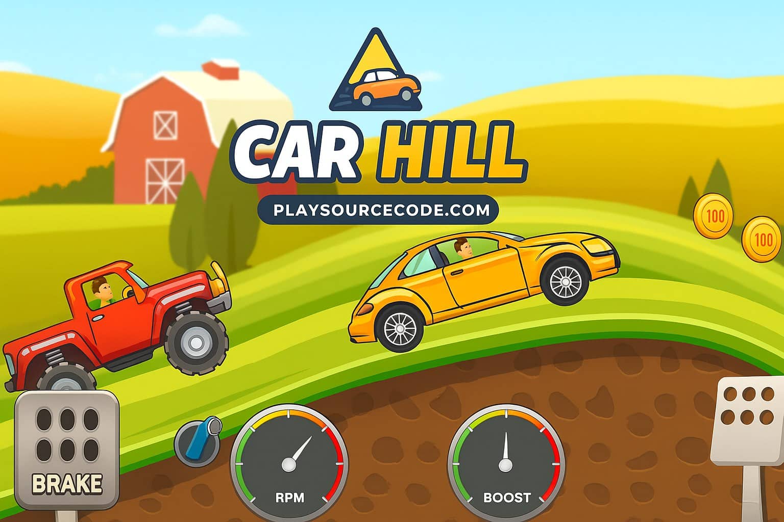 Car Hill Unity Sourcecode | PlaySourceCode.net hill climb car game unity