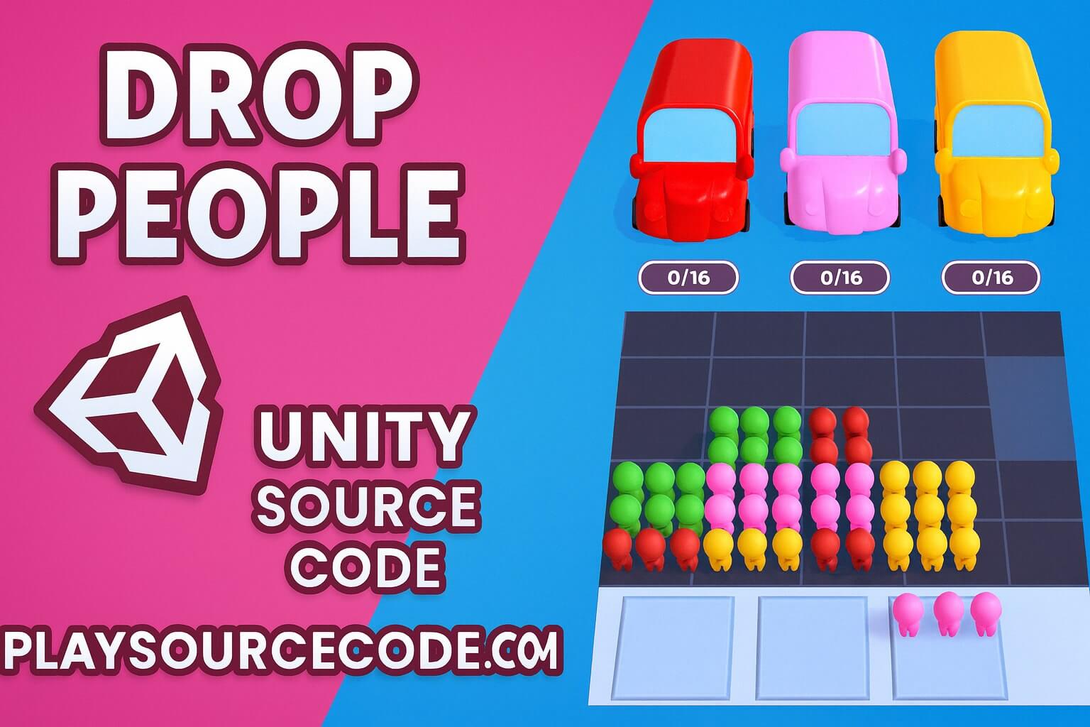 Drop People 3D Bus Puzzle Unity Game Source Code Drop People