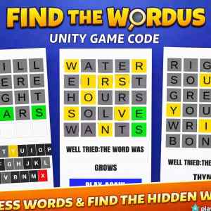 word puzzle unity game guessing letters with clue based gameplay. Find The Wordus