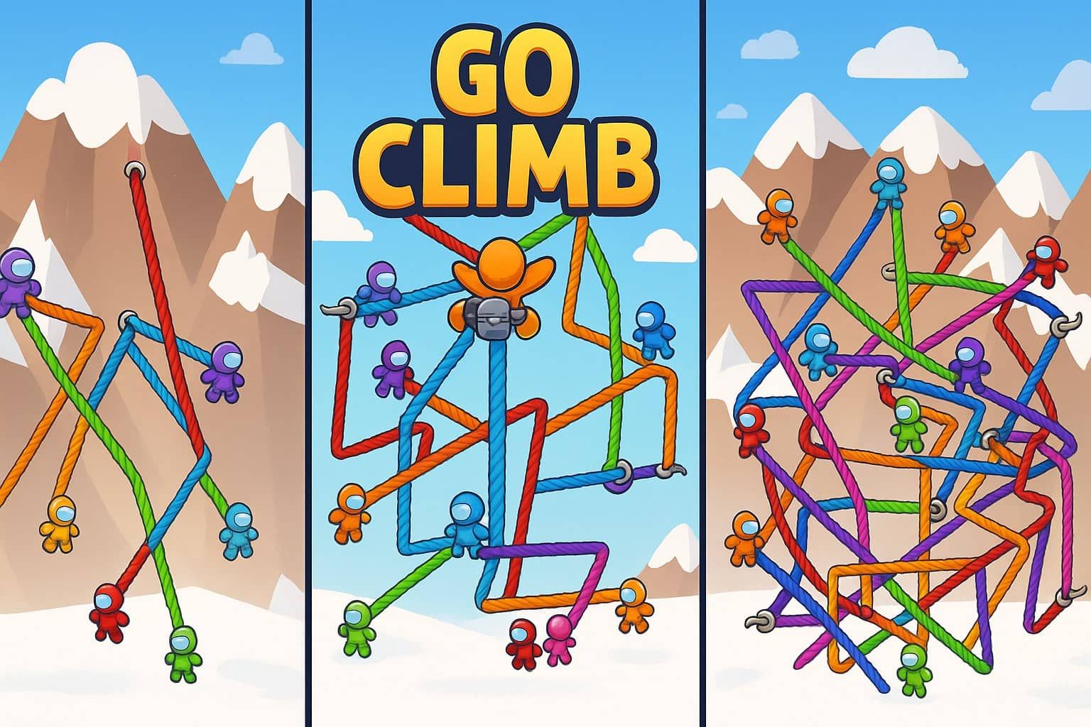 Go Climb Unity Project | PlaySourceCode.net rope puzzle game unity untangle gameplay