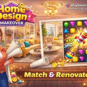 home design match 3 unity game puzzle gameplay with interior decoration