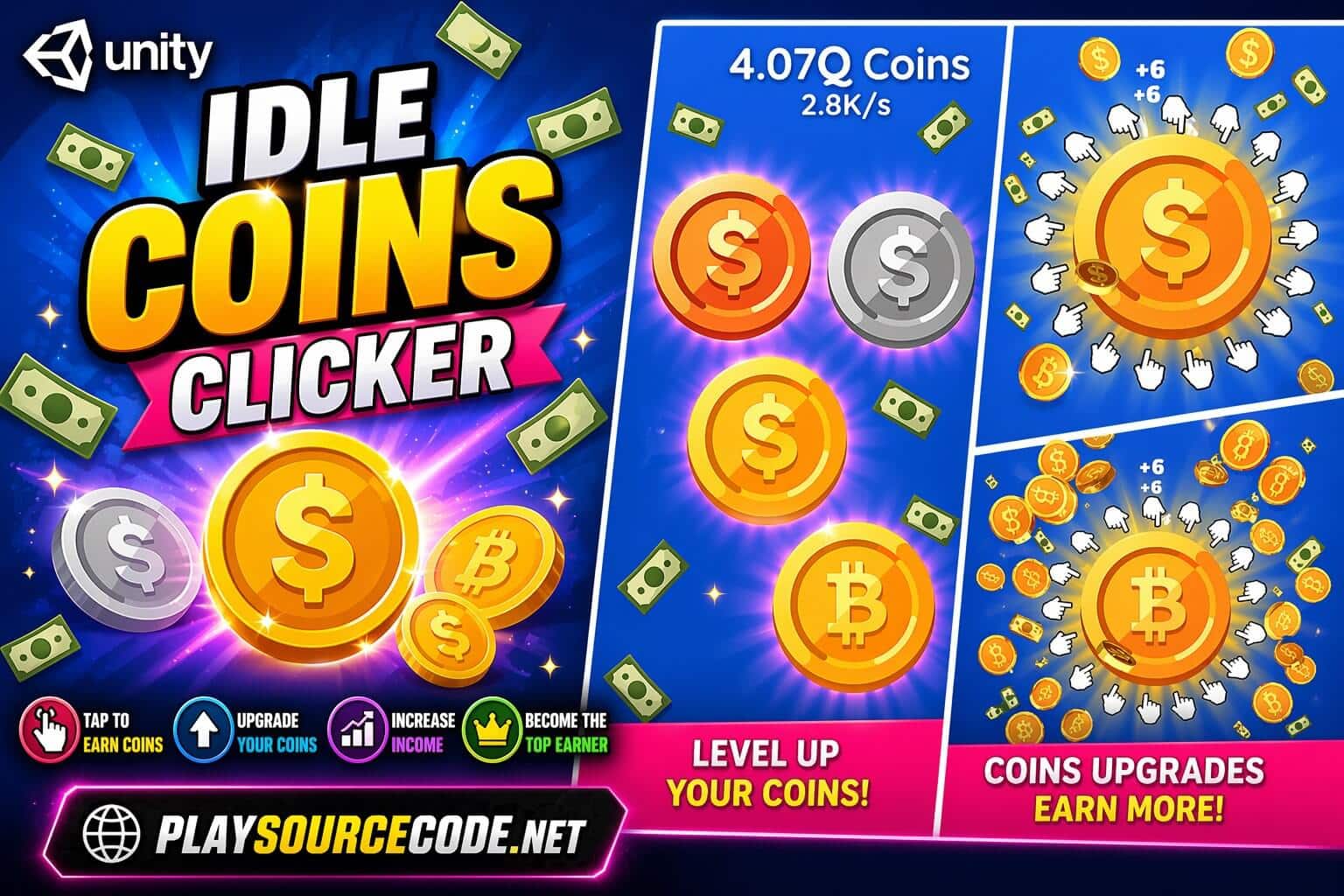 Idle Coins Clicker Unity game