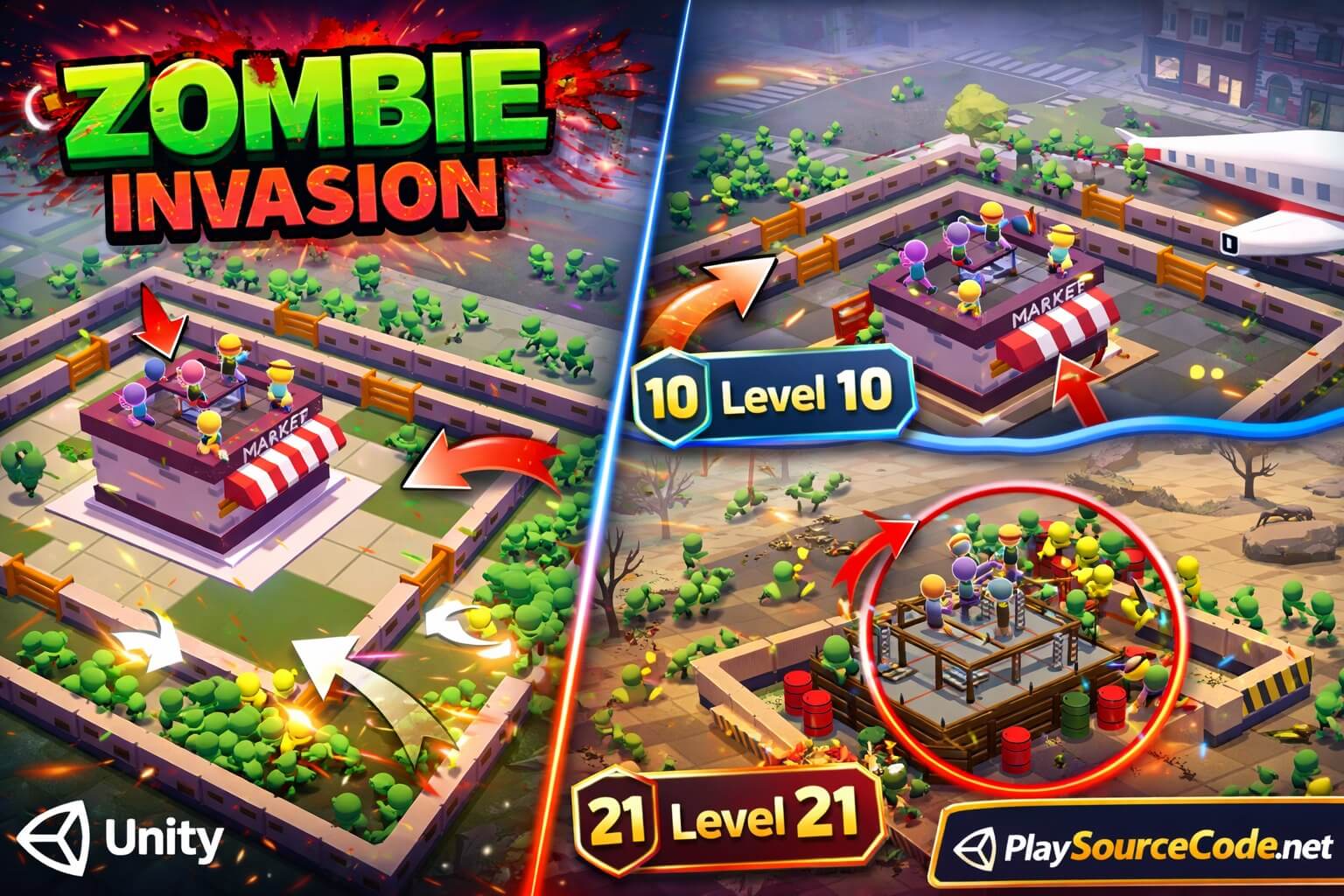 idle zombie invasion unity game survival gameplay