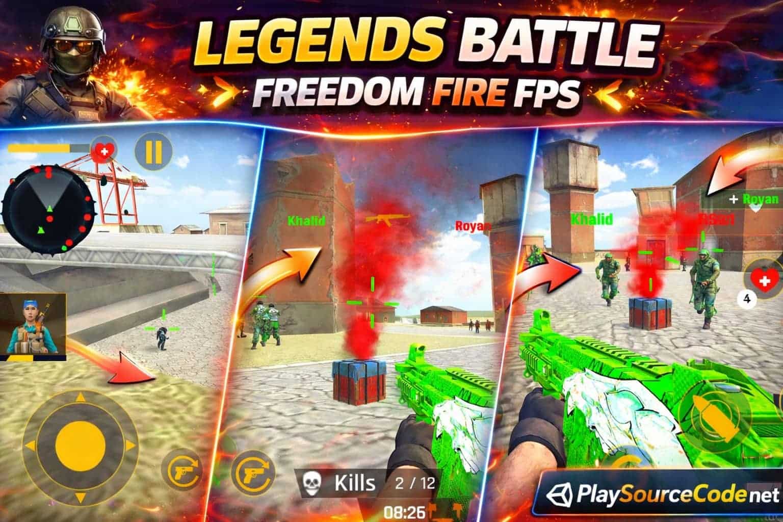 FPS shooter Unity game sniper gameplay with guns and battlefield combat