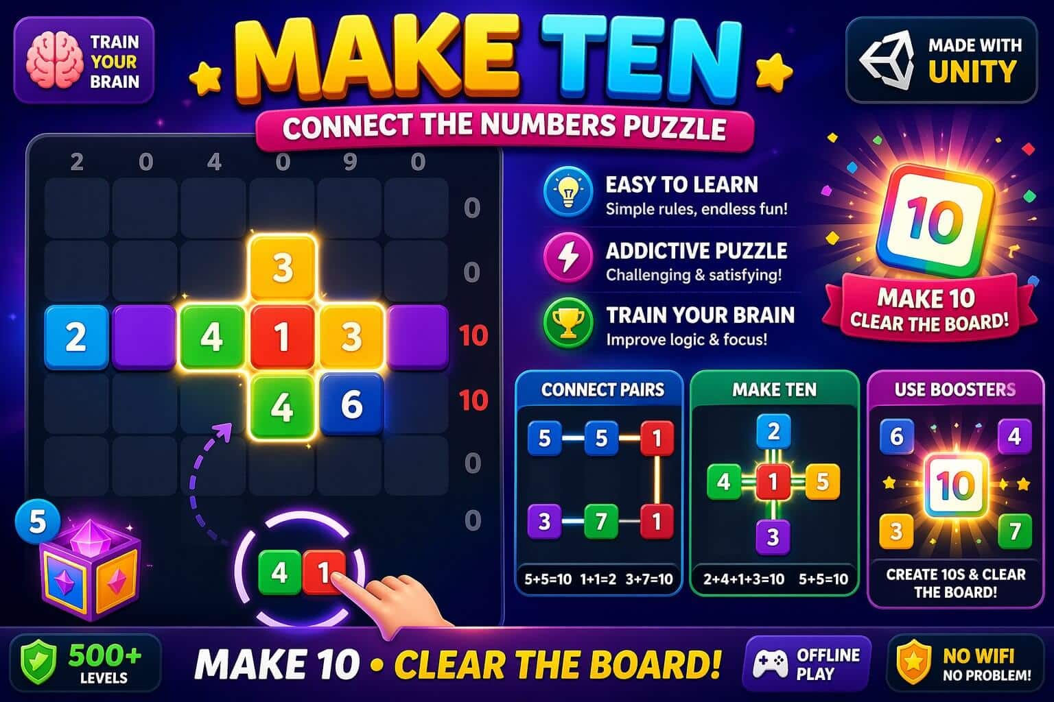 Make Ten Unity puzzle game