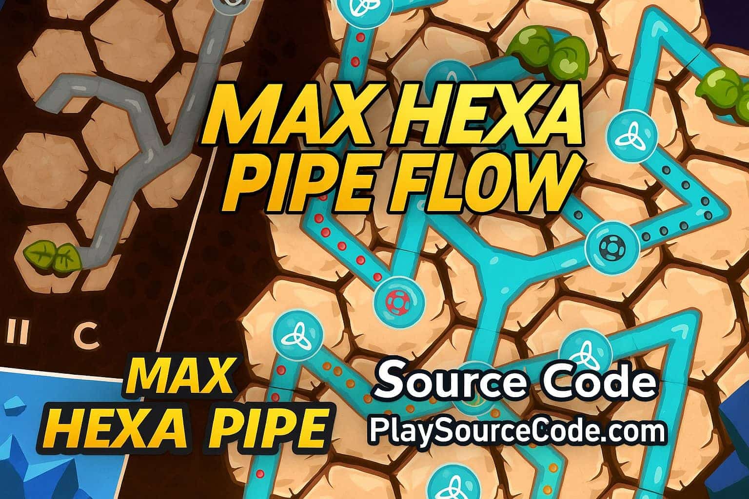 Download Max Pipe Hexa Unity source code with pipe connection puzzles, hex grid gameplay, and mobile optimization.