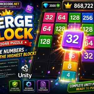 Merge Block 2048 Unity puzzle game merging numbers blocks gameplay screenshot