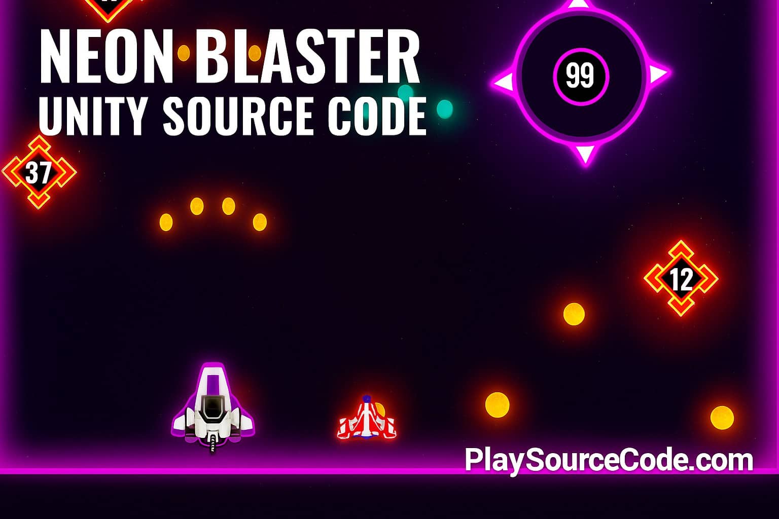 Neon Blaster Unity game
