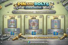 Pin and Bolts Screw Master Unity Puzzle Game Source Code Pin and Bolts Screw Master Unity source code puzzle gameplay removing pins and bolts