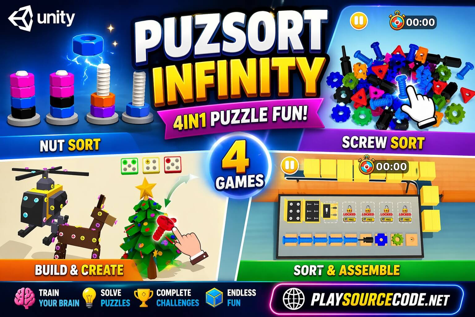 Puzsort Infinity Unity puzzle game