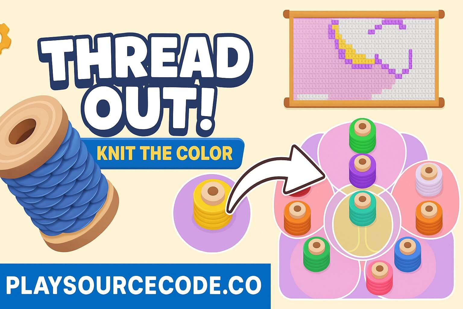 Thread Out! - Knit the Color Unity Complete Game | PlaySourceCode.net thread untangle puzzle unity